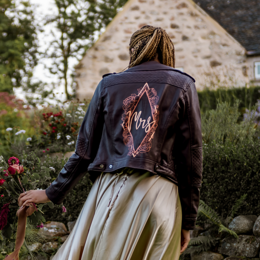 Custom Painted Jacket - Fully Customisable Floral Outline Design