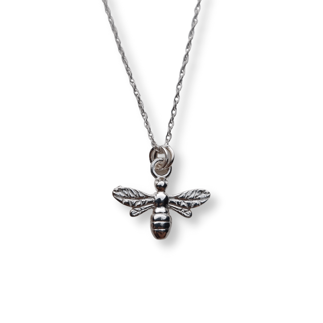 silver bee pendant necklace
