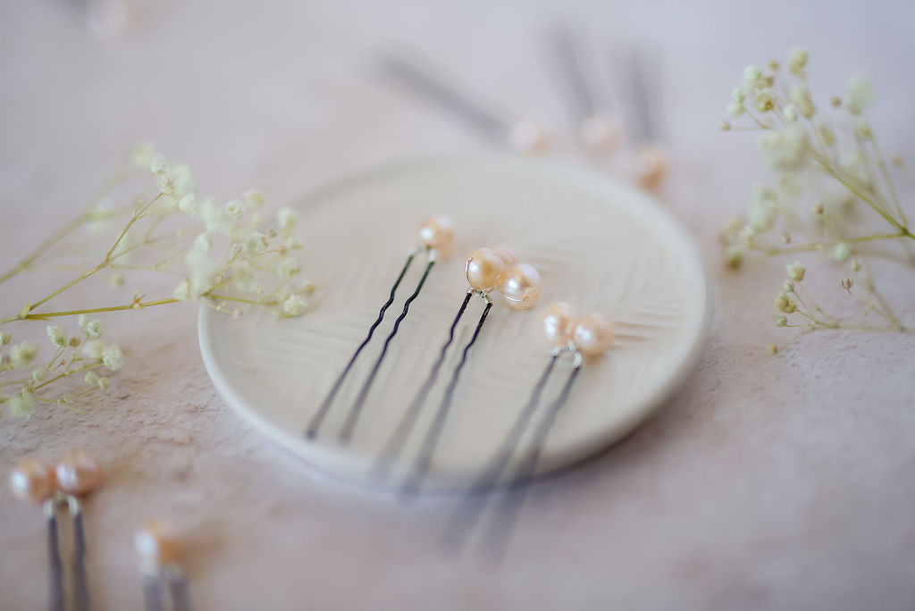 Ivory Pearl Pins Set of 9